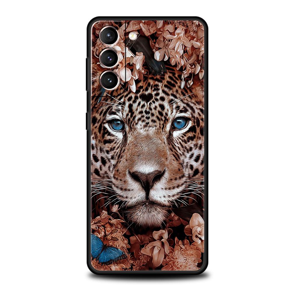 Leopard Print Phone Case for Samsung Galaxy S24 S23 S22 S20 S21 FE Ultra S10 S10E S9 S8 Plus 5G Silicone Cover Fundas Capas Bag