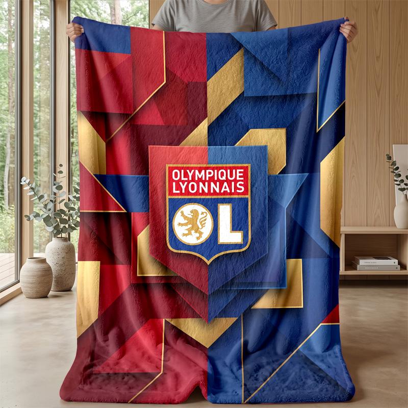 Lyon FC Soft Flannel Fleece Blanket Lightweight Cozy Warm Throw Blanket For Sofa Bed Home Decor