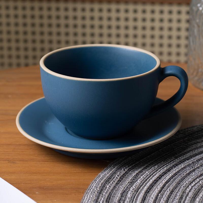 Vintage Ceramic Coffee Mug with Saucer