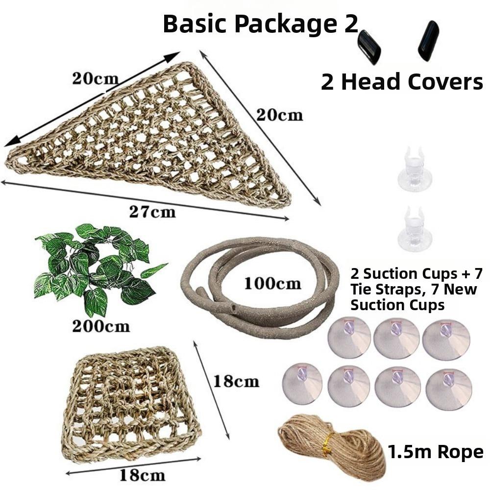 Rattan Reptile Vines Set Climbing Parts Easy To Install Reptile Habitat with Suction Cups Lizard Terrarium Decor Pet Supplies