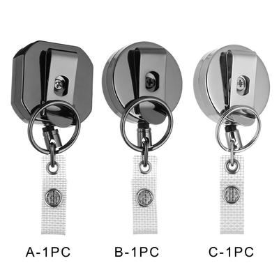 New Retractable Key Ring Retractable Key Chain ID Card Badge Holder Lanyard Clip Badge Reel Clip