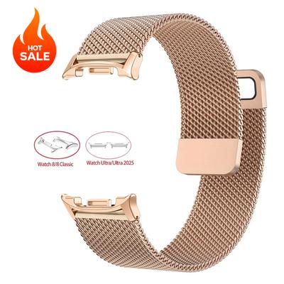 Milánský tah pro Samsung Galaxy Watch 8 40mm 44mm 8Classic 46mm Magnetický kovový pásek pro Galaxy Watch Ultra 2025 47mm Náramek