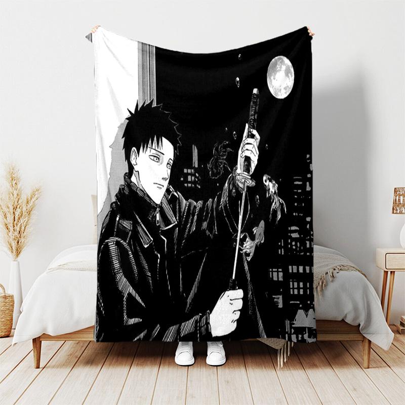 Cool Anime K-Kagurabachi printed throw blanket—lightweight,soft,warm;versatile blanket all seasons—perfect air-conditioning throw,nap blanket