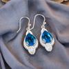 Swiss Blue Topaz Gemstone 925 Sterling Silver Jewelry Handmade Earrings 1.80" EE-42-8