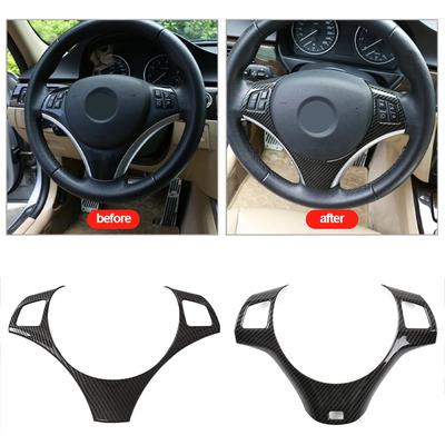 1 pièce Décoration de bouton de volant de voiture Cadre Garniture pour BMW Série 1 3 E87 E90 E92 E93 2006-2012 Accessoires intérieurs
