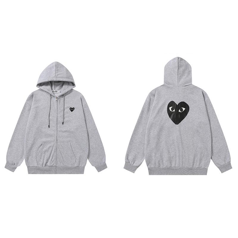JB PLAY love Japanese fresh loose teen couple zipper hooded terry casual crew neck guard