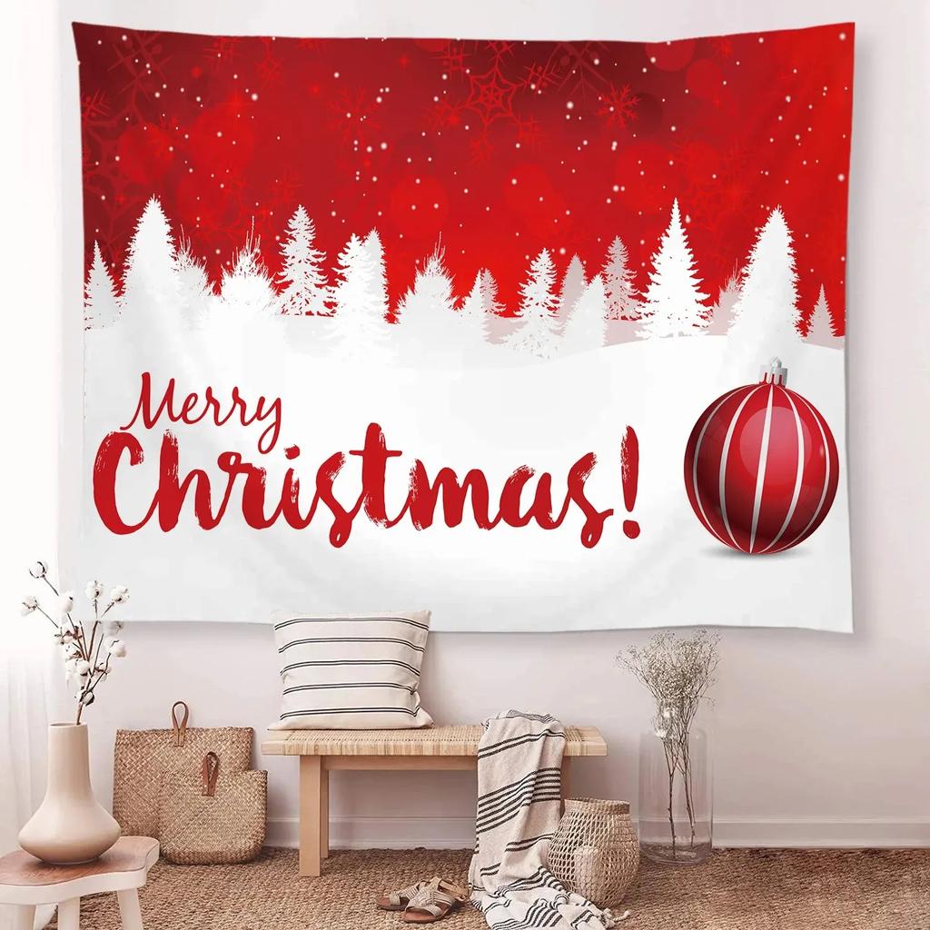 Christmas Pattern Tapestry Home Bedroom Living Room Wall Decoration Santa Claus