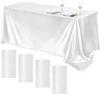 4 Packs Satin Tablecloth Overlay Table Cover Rectangle Bright Smooth Fabric Table Decoration for Wedding Banquet Party Events