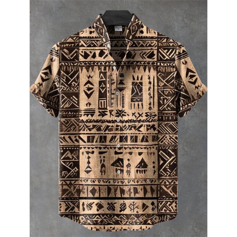 

New Men s Comfortable Linen Short Sleeve Shirt High Quality Costume Art Print Cartoon Cat Pattern New Series S