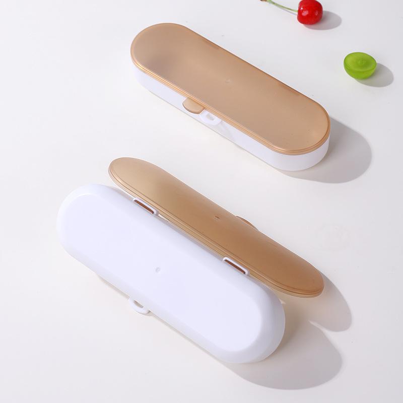 Lightweight Portable Oval Storage Box for Baby Cutlery - Fork and Spoon Travel Case