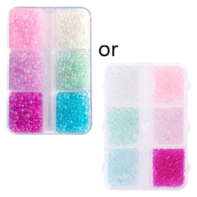 Tiny Mini Bubble Bead DIY Shaker Resin Mold Filler DIY Silicone Mold Nail Art Mini Beads Clear Colorful Bead