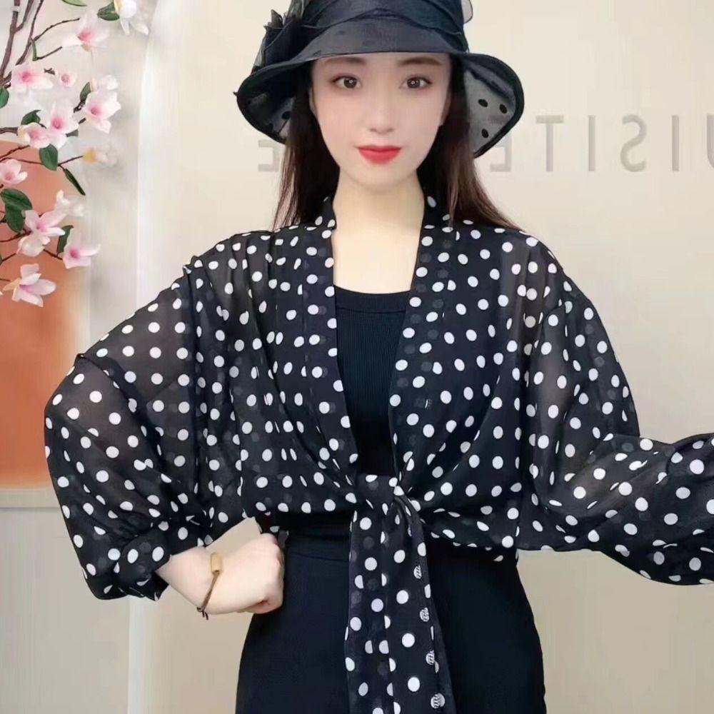 Luxury Jacquard Chiffon Shawl Leisure Half Sleeve Loose Top Trend Poncho Capes