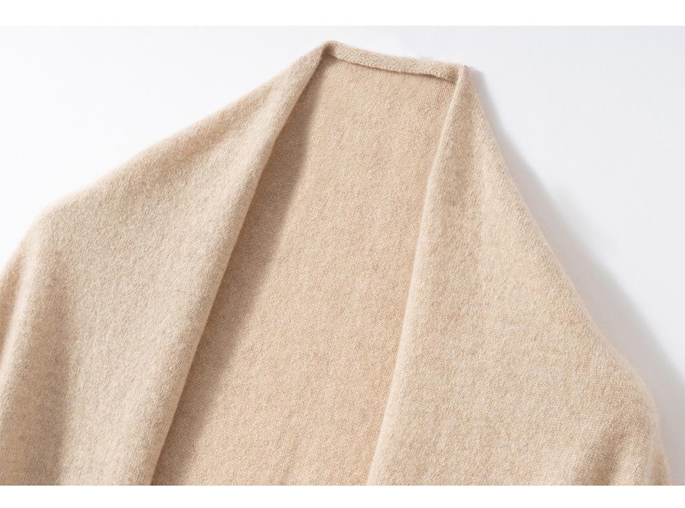 Women's 100% Pure Cashmere Triangle Scarf - Autumn/Winter Style, Warm and Versatile Knit Shawl