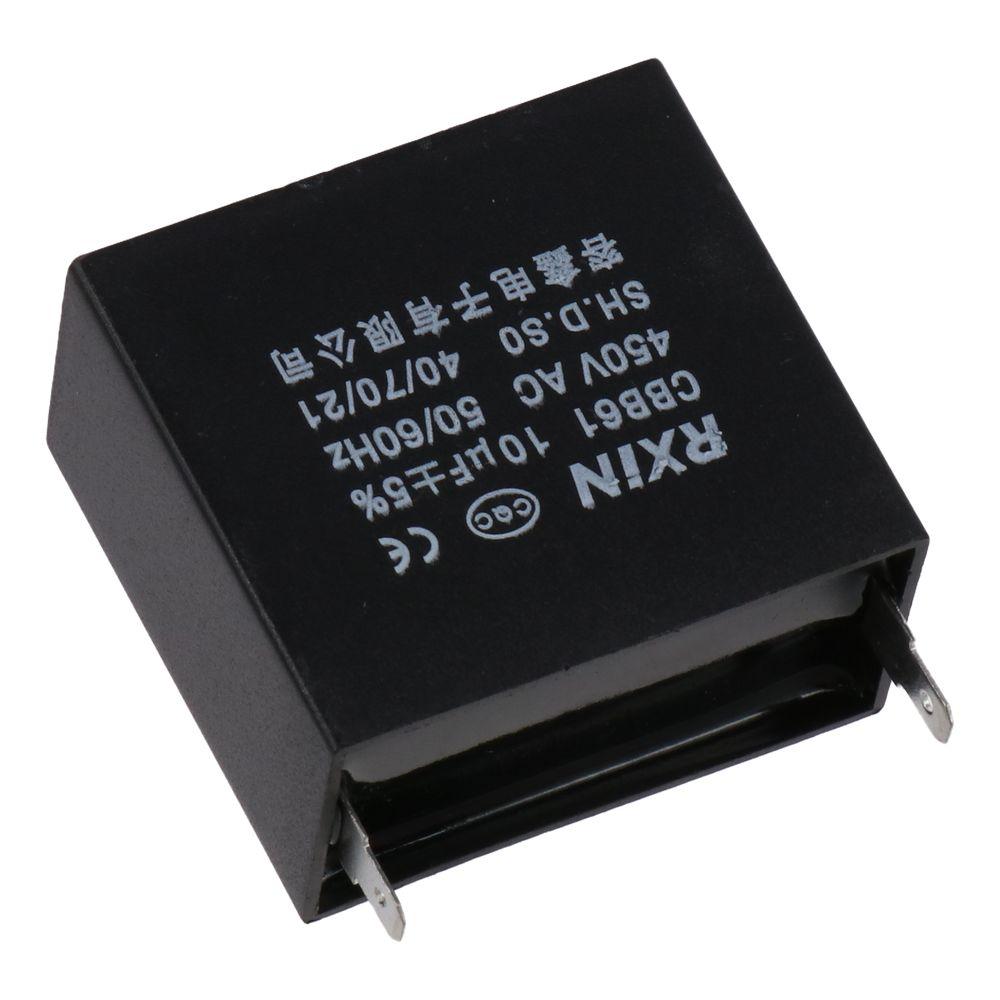 Single Insert Ceiling Fan Capacitor Polypropylene CBB61 10uF 450V AC Metalized Film Capacitors for Water Pump Motor Generator