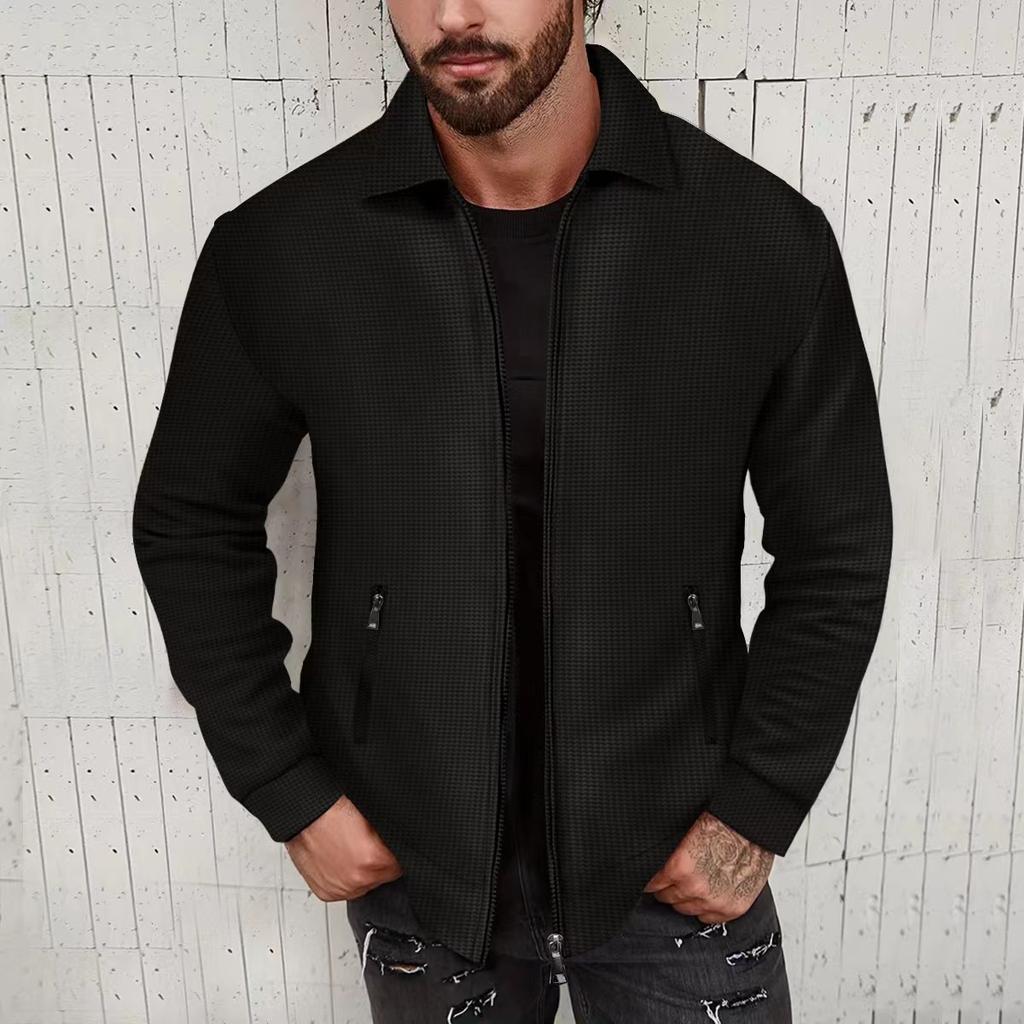 Men S Athletic Long Sleeve Jacket With Zipper Pockets