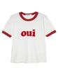 Milkfed OUI Slab Compact Ringer Red S/S Tee, Women's,