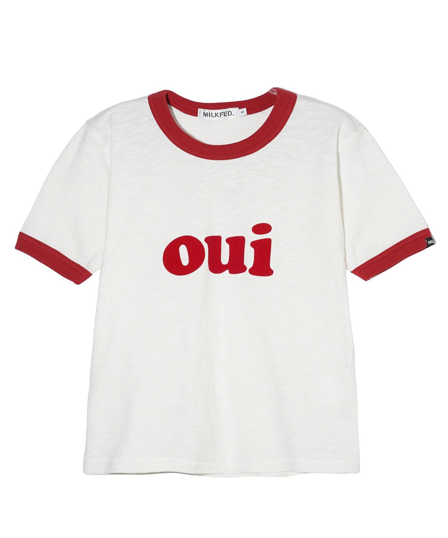 

Milkfed OUI Slab Compact Ringer Red S/S Tee, Women s,