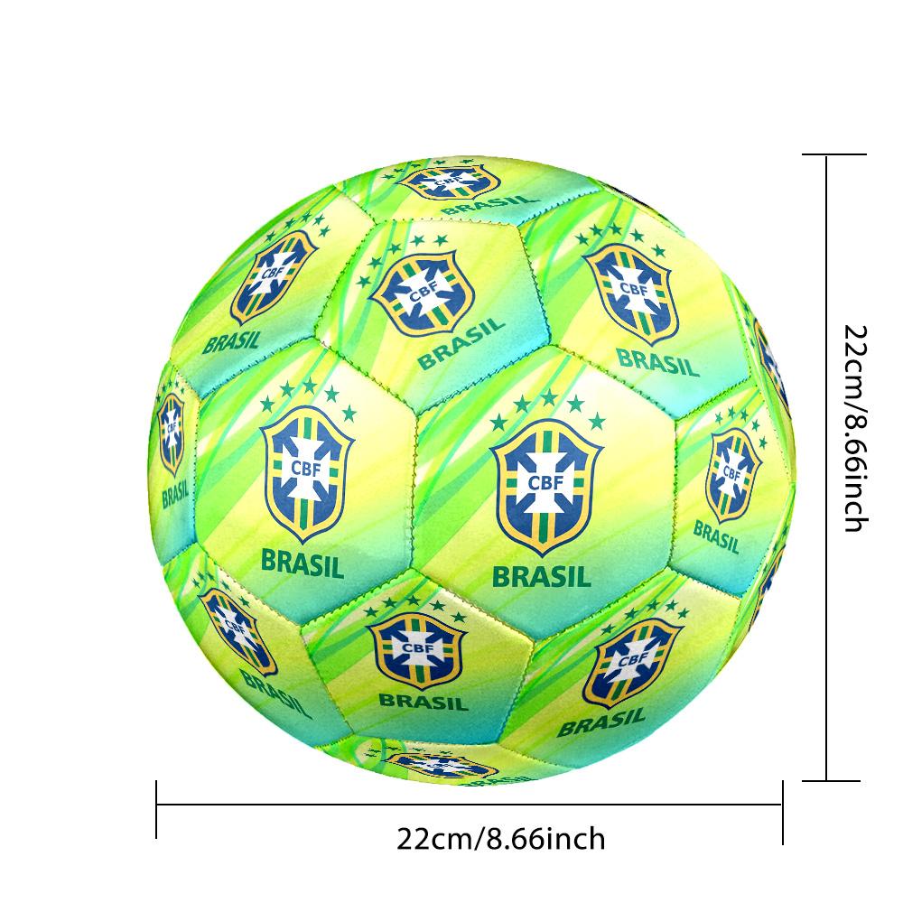 Brazil National Football Team Theme Soccer Ball Size 5 Soccer Ball Soft Touch Professional Training Football for Outdoor Sports