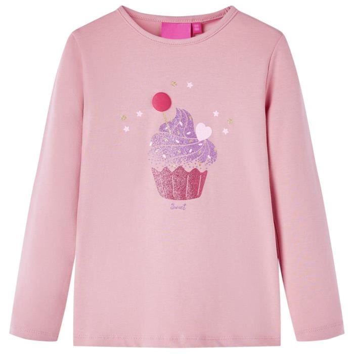 Children's Long-sleeved T-shirt with Ice Cream Print 2 Colors and 5 Sizes Available