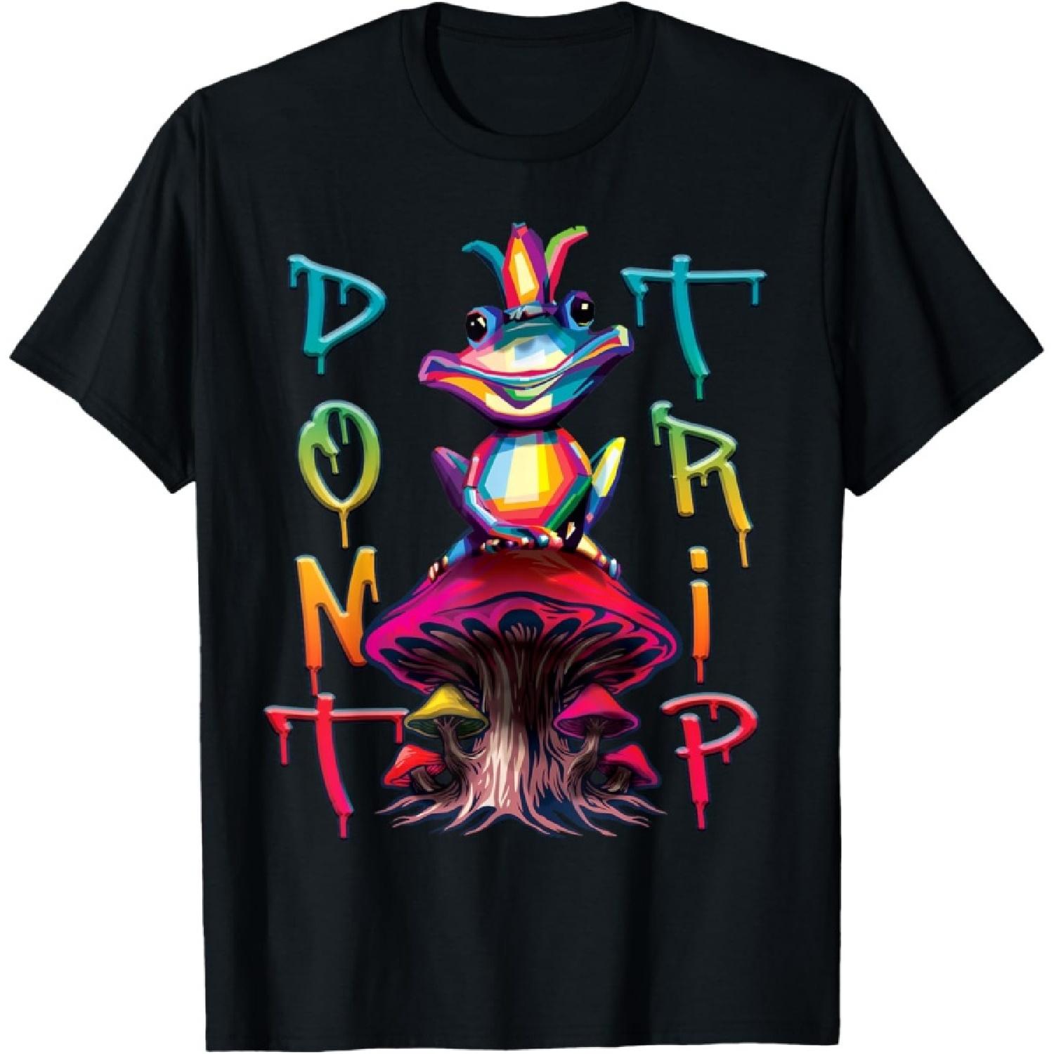 

Dont Trip Rave Shirt Psytrance Acid Trippy Frog Psychedelic T-Shirt(1) XXXXXL чорний