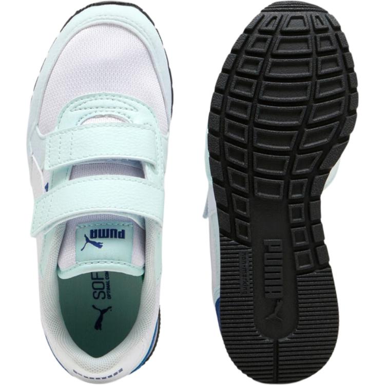 Puma St Runner Fabric Fashion Comfortable Low Top Kids Running Shoes Kids Sneaker White Light-Blue Blue 385511-23