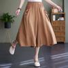 Wide Leg Pants for Women In Summer Loose Fit Plus Size Solid Color Elastic Waistband Large Swing Skirt Pants Casual Cropped Pants