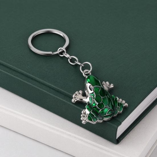 4Pcs Keychain Pendant, Zinc Alloy Frog Shape Key Ring with Chain Design, Key Chain for Keys Backpacks School Bag Accessory
