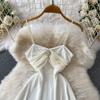 Vestido Mini Bustier Sexy de Malla sin Tirantes para Mujer, sin Mangas, con Pedrería, Espalda Descubierta, Estilizador, Cruzado, Corto