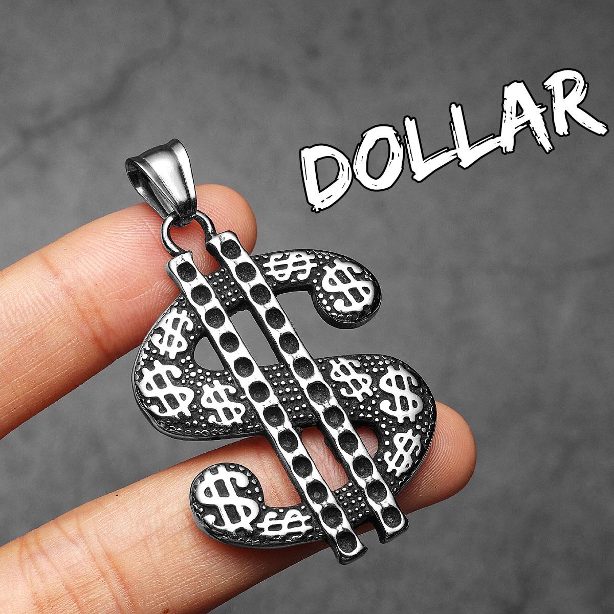 

Dollar Symbol Men Necklaces with Pendant Stainless Steel Jewelry for Male Women Trendy Punk Hip Hop Accessories Gifts