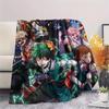 My Hero Academia Poster Pattern Flannel Blanket, High Quality Comfortable for All Seasons, Home Decor, Warmth and Comfort, Perfect for Gifts.
