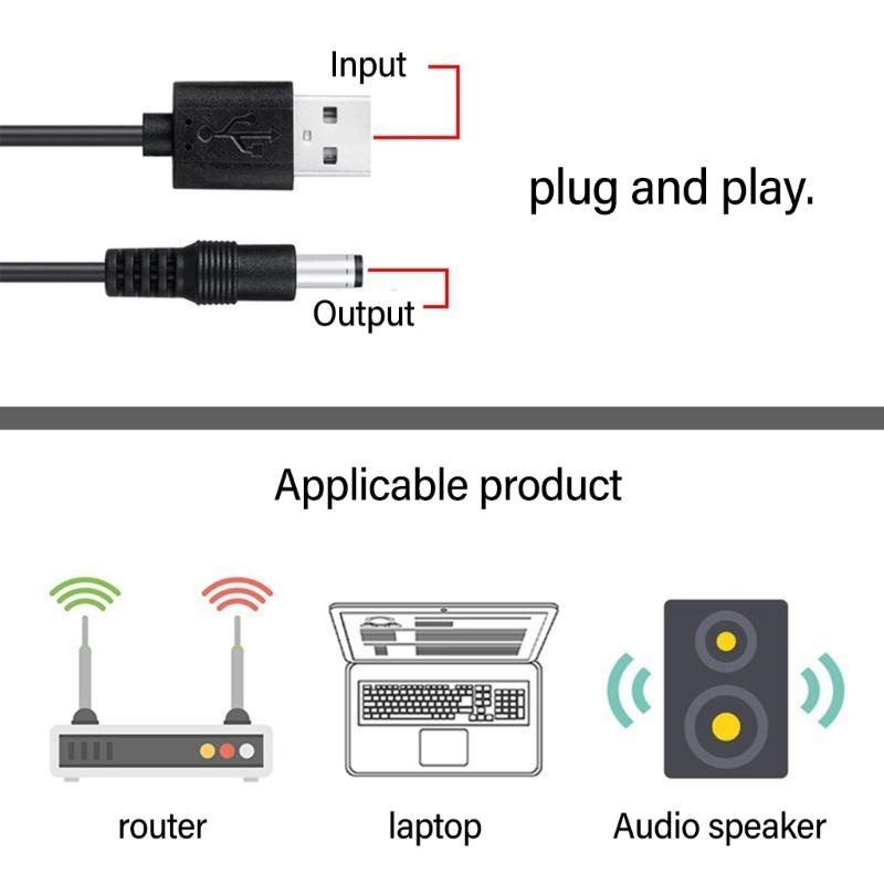 USB To DC5521 Power Cable 5V DC5.5x2.1mm Charging Cord Includes 13 Tips for Cameras Tablets and More