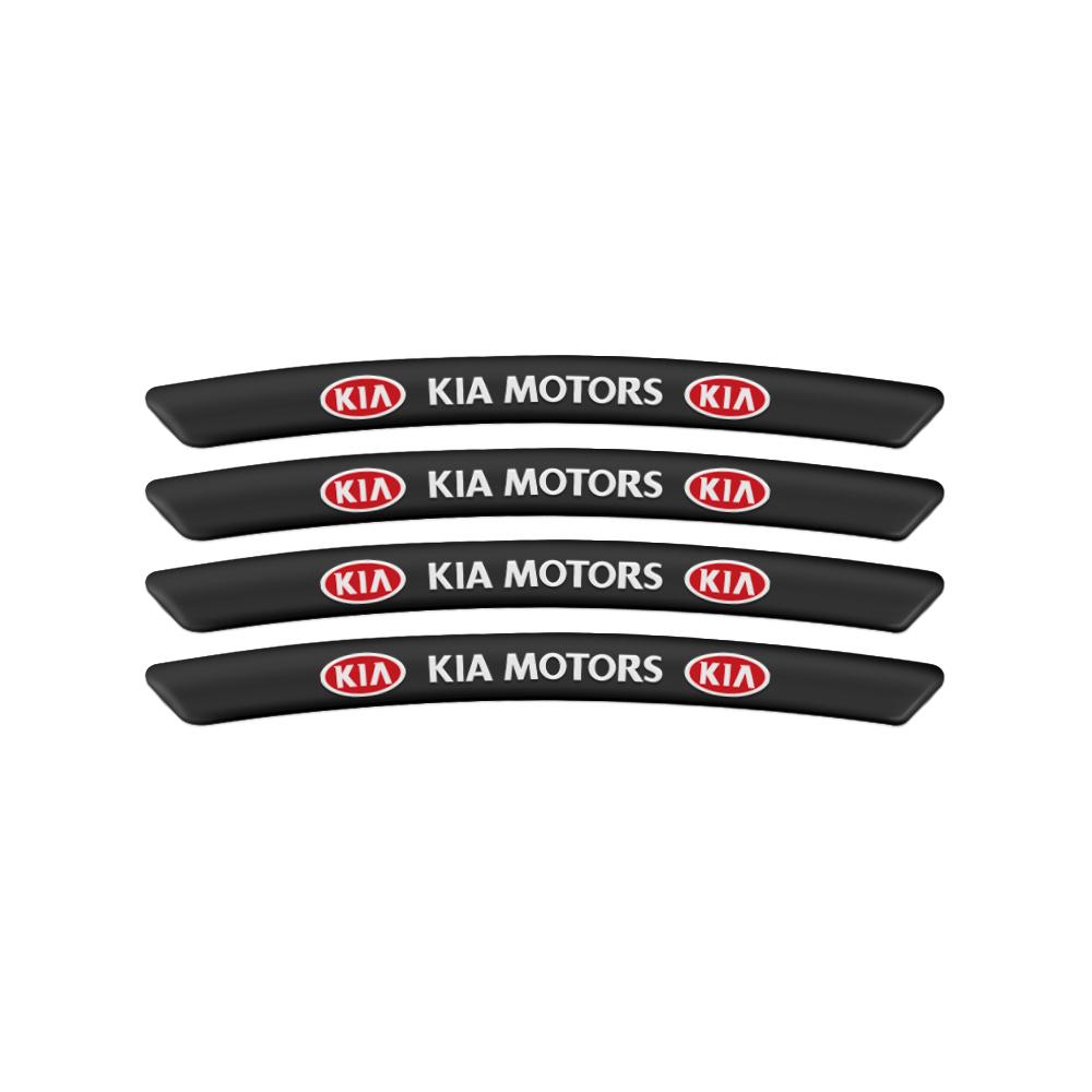 

2026 Hot Car Sticker Car Styling 4Pcs Aluminum Wheels Rim Sticker Decal For Kia Sportage Rio 3 Soul Picanto EV6 Cerato Niro Tell