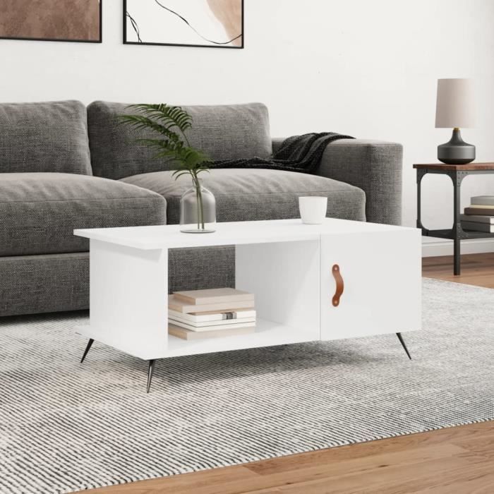 VidaXL Table basse blanc 90x50x40 cm bois d'ingénierie 829460