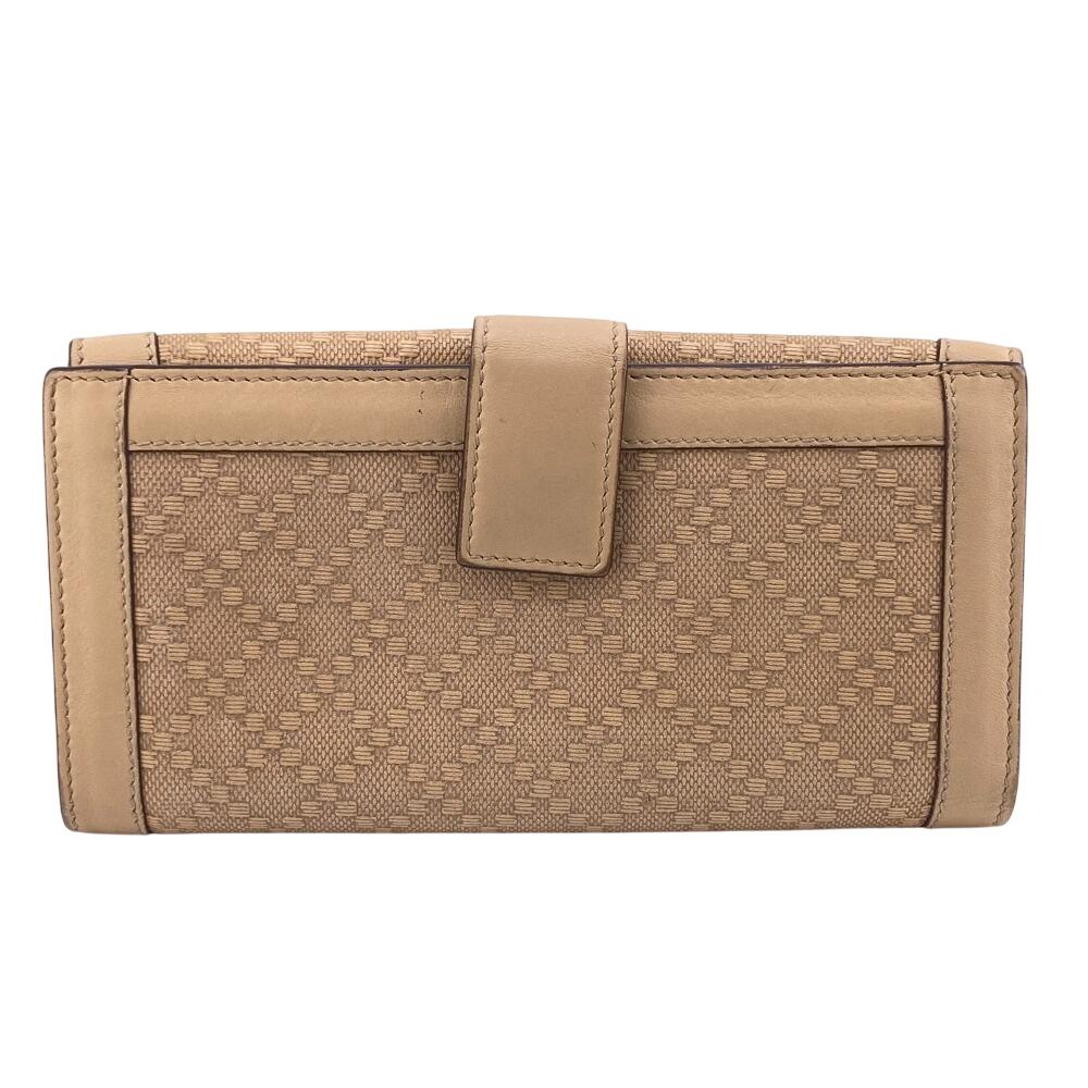 Gucci 231839 W Hook Wallet  Diamante Leather Purse Beige Leather Women Used
