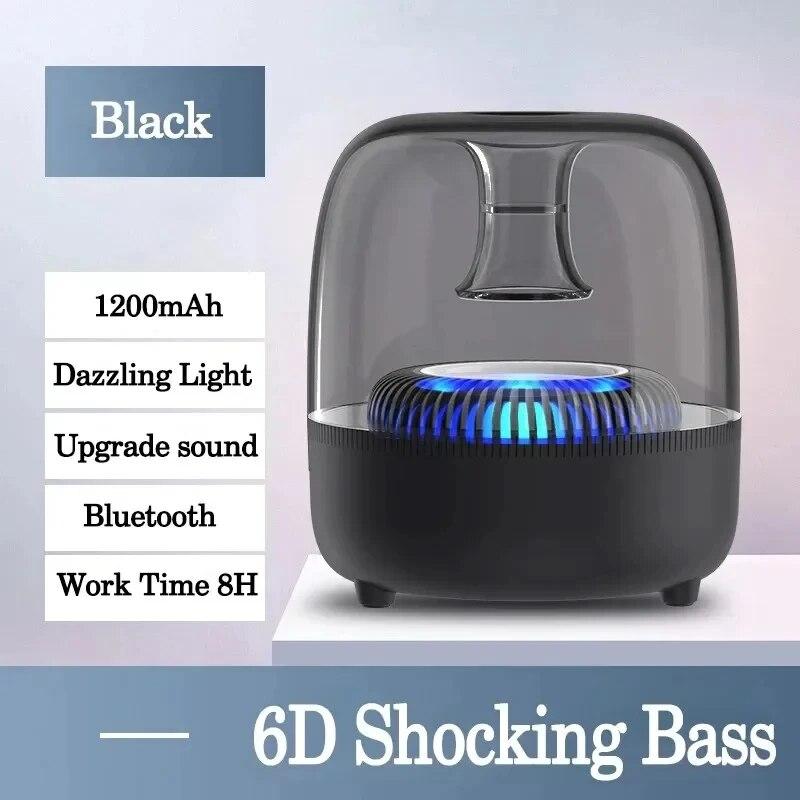 

Многофункциональный Bluetooth-динамик, светодиодный светильник для домашнего кинотеатра, Hi-Fi объемный звуковой эффект, звуковой сабвуфер TWS, портативный Caixa De Som чёрный