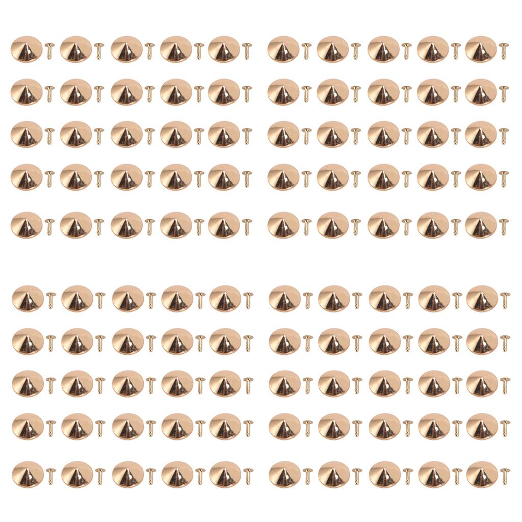 100 Sets Pilznägel Nieten 25mm DIY Verchromte Eisen Kegelspikes und Nieten Pilzkopf Nieten für Reparaturen