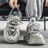 Spring men's shoes new breathable mesh youth sports shoes men's trend versatile tire sole thick sole dad shoes men