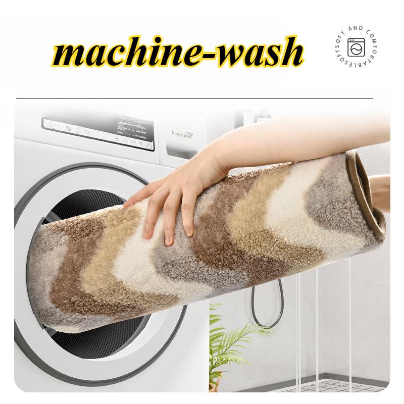 Bunter Druck Schwamm Badezimmer Kaschmir Verdickungsmatte Bad Rutschfeste Teppiche Waschbecken Badewanne Boden Teppich Duschraum Fußmatte Memory-Schaum 3D-Pad