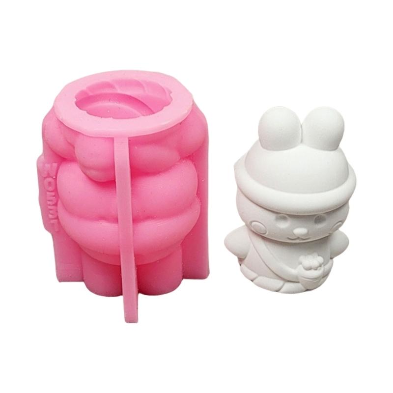 

3D Rabbits with Carrot Candle Mould Handmade Silicone Molds Ornament Molds Castings Molds Animal Molds Craft Supplies 1