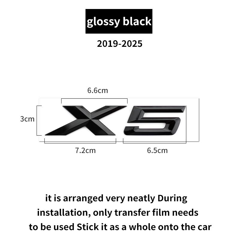 Suitable for BMW X1 X2 X3 X4 X5 X6 X7 F49 U12 F39 G08 G18 F15 F25 F26 G01 G02 G05 G06 G07  and Tail Letters Silver Black