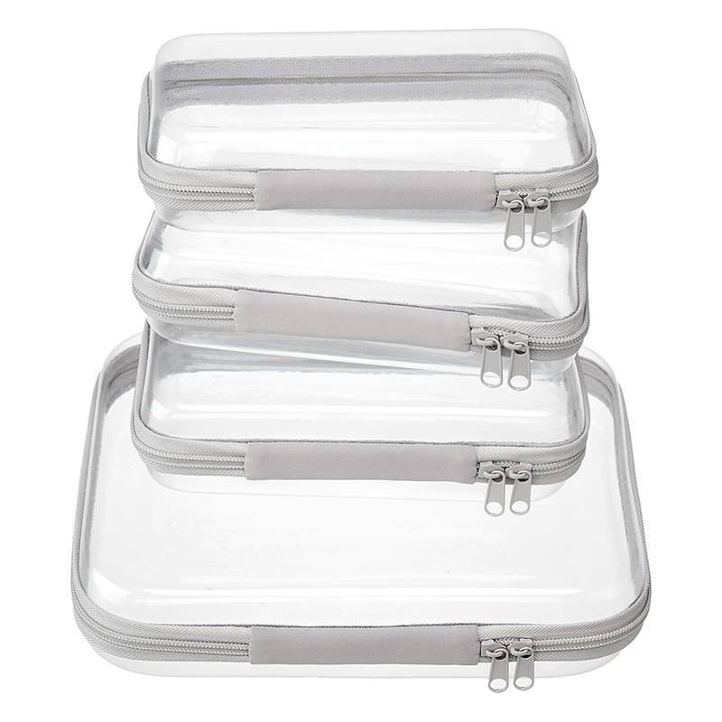 Travel Organizer Pvc Soft Bag With Zipper For Cosmetic And Clothing Storage