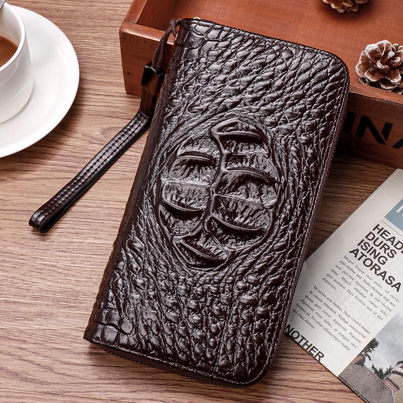 

Мужской кошелек-клатч с несколькими отделениями для карт с тиснением под крокодила