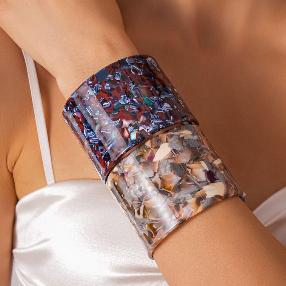 Bohemian Open Wide Bracelet Europe American Style Smudged Hand Ring Acelete Plate Bangle  Girls