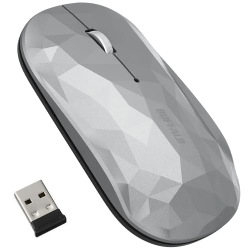 Buffalo Wireless Mobile Mouse 2.4GHz Receiver Included FLEXUS Thin and Light 3 Button Wireless Quiet BlueLED MIL Standard Compliant DPI Switching (600