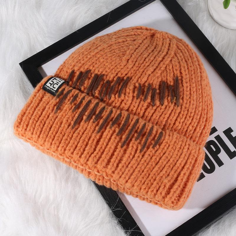 Autumn and Winter New Korean Style Line Hat for Women Versatile Warm Knitted Hat for Students  Face Showing  Small Ear Protection  Cold Hat for Men