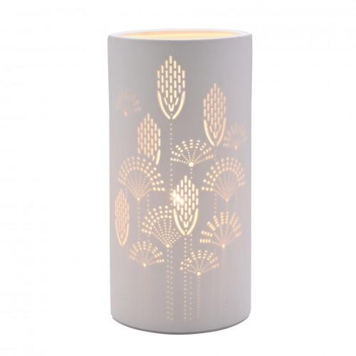 Hestia Hvit Keramisk Floral Bordlampe