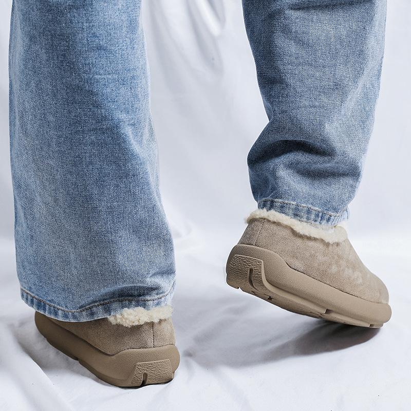 Fashion Casual Boots Men's Plush Warm Ankle Cotton Shoes,anti Slip and Wear-resistant Snow Boots,fashion Soft Soled Men's Shoes Botas