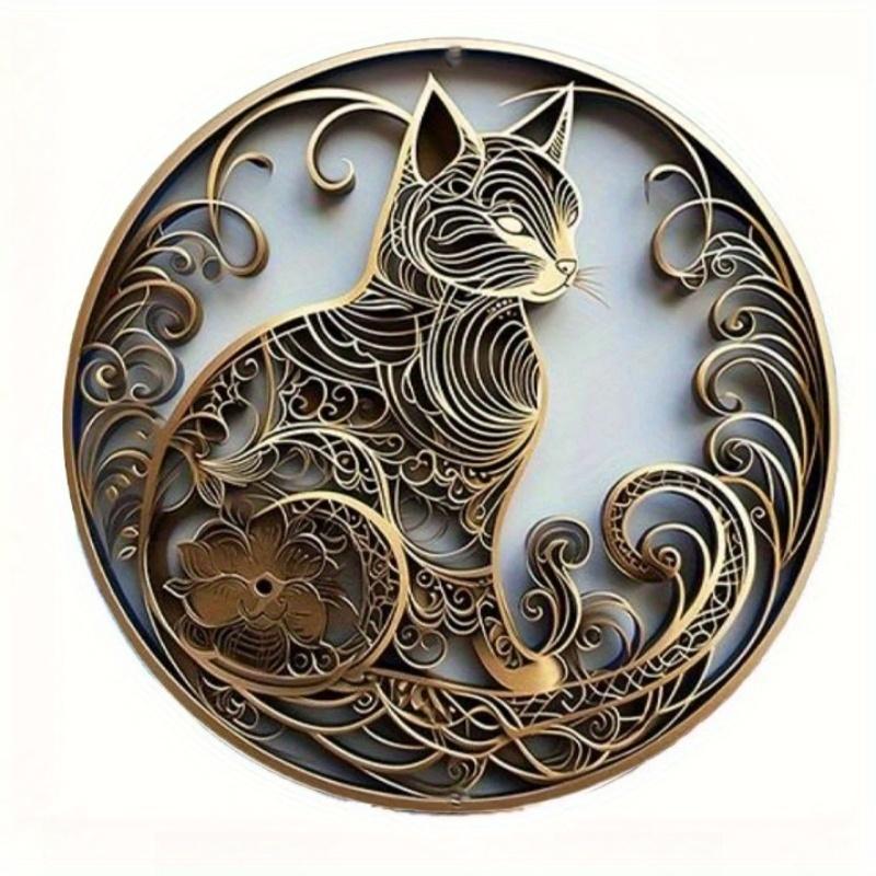 

2d Flat 20*20cm, Round Wooden Sign, Cute of Cat Theme Decor Gifts, for Bar, Hotel, Cafe, Home, Kitchen, Garden, Bedroom Decor. 20*20cm