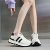 New Striped Large Women Thick Sole Board Shoes Front Lace Up Small White Shoes Low Top Casual Sports Sneakers Women