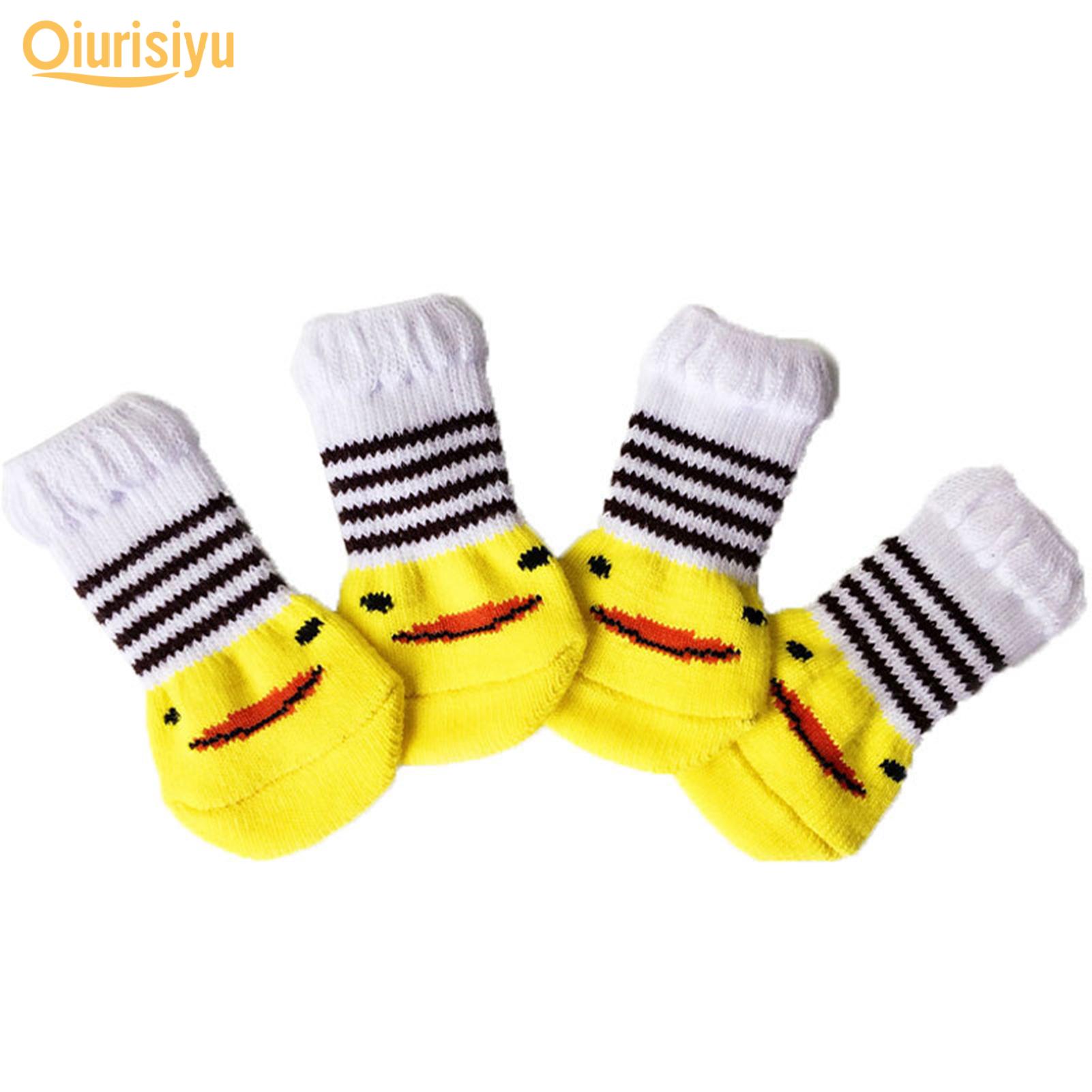 

Тёплые нескользящие носочки для домашних питомцев 4штуки в комплекте L